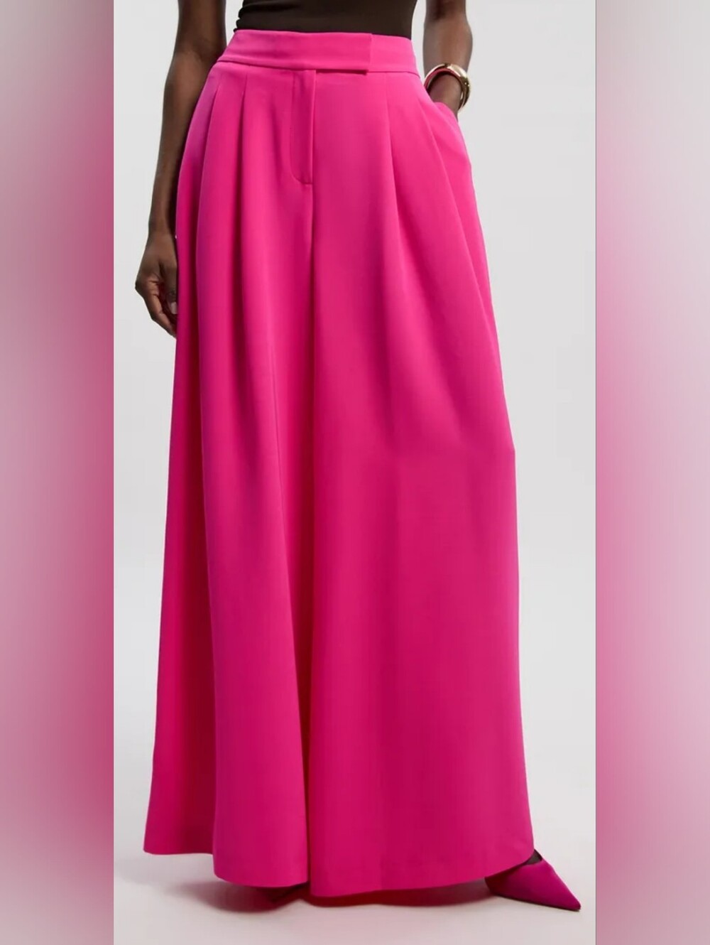 Karen Millen Wide-Leg Trousers in Hot Pink